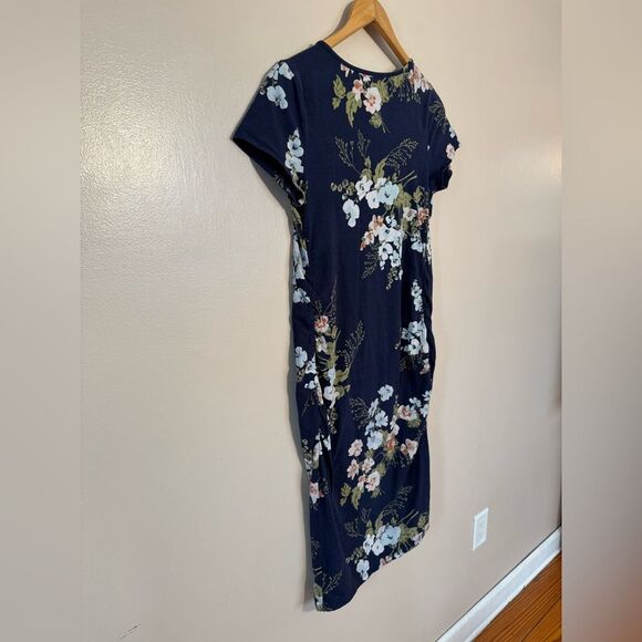Navy Isabel Maternity Floral Dress Size M EUC - Picture 5 of 6